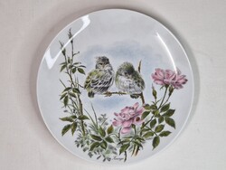 Ritka Hutschenreuther madár rózsa és katica motívumos porcelán tányér vagy falidísz hibátlan 20 cm.