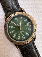 Japán Q&Q Crater eredeti kvarc karóra bronz stílusú 33 mm