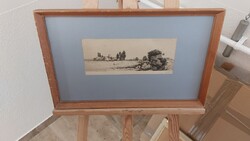 (K) Boldizsár István rézkarc 50x31 cm kerettel