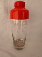 Per Alimenti Olasz üveg koktél shaker 1966 jelzett 22x8 cm