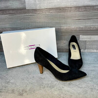 5TH Avenue fekete csipke hatású magassarkú cipő 38,5