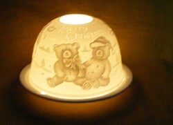 Macis áttetsző porcelán mécsestartó