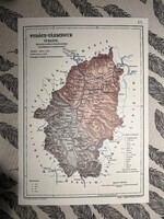 Túrócz vármegye térképe 55. Kogutowicz 1905 Történelmi Magyarország Reprint (Felvidék)