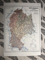 Hont vármegye térképe 25. Kogutowicz 1905 Történelmi Magyarország Reprint (Felvidék)