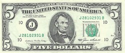 5 dollár 1985 "B" USA amerikai
