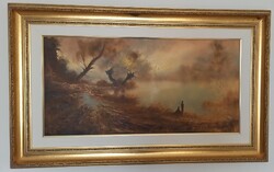 Csáky Lajos festmény: Őszi délután