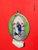 ANTIK SZECESSZIÓS TŰZZOMÁNC MÁRIA MEDÁL