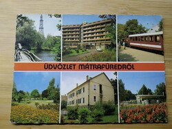Mátra, Mátrafüred, mozaiklap, szálloda, üdülő, kisvasút,1980-as évek