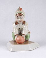 1Z041 Kislány labdával Zsolnay porcelán figura SINKÓ 13 cm