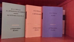 H.G.Wells: A láthatatlan ember,Istenek eledele ,A bűvös bolt,Kipps /3 könyv/ A Világirodalom Remekei