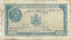 5000 lei lej 1945 12. 20. Románia 2.