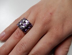 Régi ezüst gyűrű ametiszt kövekkel