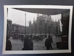 Régi fotó Milano Dóm  – forgalmas utcakép – 1930-as évek