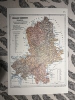 Nógrád vármegye térképe 37. Kogutowicz 1905 Történelmi Magyarország Reprint (Felvidék)