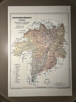 Abaúj-Torna vármegye térképe 2. Kogutowicz 1905 Történelmi Magyarország Reprint (Felvidék)