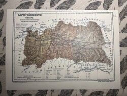 Liptó vármegye térképe 32. Kogutowicz 1905 Történelmi Magyarország Reprint (Felvidék)