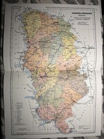 Torontál vármegye térképe 53. Kogutowicz 1905 Történelmi Magyarország Reprint (Délvidék)