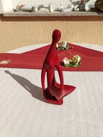 Zsolnay Art Deco  ökörvér mázas Török János figura,a kövön ülű nő,,22 cm,,Hibátlan,,