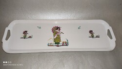 MCP Old Czech Marked Porcelain Japan-Style Scene Dessert Tray with Rare Eastern Pattern