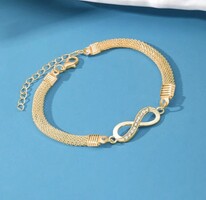 Végtelen Aranyozott Karkötő Nemesfém Hipoallergén Ékszer + Ékszerdoboz. Új.