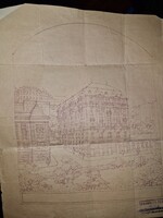 1930 körül, épület látványterve, Budapest, háttérben a Várral