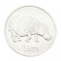 Észak-Korea,1/2 chon 2002 - Víziló aUNC+ aluminium