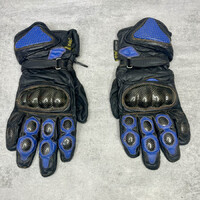 Biker's Gear Australia Kevlar protection fekete-kék bőr motoros kesztyű XL