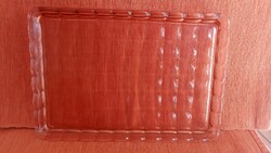 Lazacrózsaszínű üveg tálca kínáló