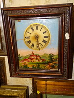 PARASZTÓRA ANTIK PARASZT ÓRA SCHWARZWALDI FEKETEERDEI FALIÓRA  VÁR ALPESI TÓ HÁZAK MOTÍVUMMAL