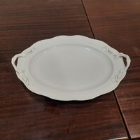 Fehér Herendi porcelán füles pecsenyés, húsos kínáló tál