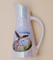 Porcelán mini váza Unterweissbach Tatabánya retro irizáló