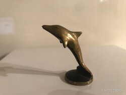 MINIATŰR - RÉZ - DELFIN - 4 dkg  - TÖMÖR - NEHÉZ - 4,5 x 4 cm - RETRO - OSZTRÁK - HIBÁTLAN
