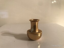 MINIATŰR - RÉZ - VÁZA - 4 dkg - TÖMÖR - NEHÉZ - 3 x 2 cm - RETRO - OSZTRÁK - HIBÁTLAN