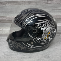VR-1 Helmet fekete halálfejes motoros bukósisak M