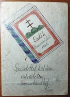 II. Világháborús, kézzel rajzolt tábori levelezőlap 1942