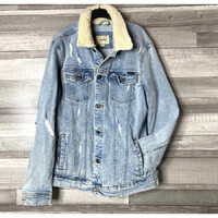Pull&Bear koptatott farmerdzseki L
