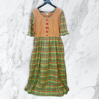 Adonyi Kata kockás vintage designer ruha L