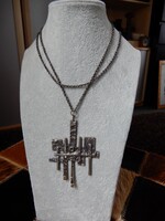 Régi Percz János nagyméretű iparművészeti medál láncon