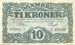 10 kroner korona 1948 Signo Priim Dánia 2.
