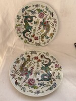 China mintás porcelán tányér jelzett 25,5x2,5 cm Új szép 2 db egyben