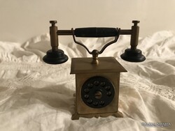 MINIATŰR - RÉZ - TELEFON  - 8 x 4 x 7 cm - OSZTRÁK - HIBÁTLAN