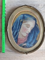 Tűgoblein  szűzmária kép keretezve   kb.22x28 cm