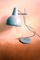 Mid century Lidokov 70es évek vintage Josef Hurka asztali lámpa babakék színben