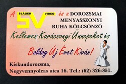 Sláger Videó és menyasszonyi ruhakölcsönző Szeged-Dorozsma kártyanaptár 1995