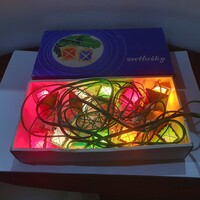 Retro csodaszép karácsonyi fém Szentjános lámpás lampion fényfüzér izzósor szocreál csehszlovák