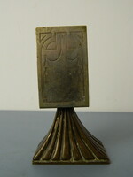 Eredeti art deco réz talpas alpakka szalvéta vagy cigaretta tartó