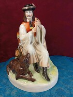 Zsolnay furulyázó juhász kutyával