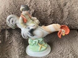 Herendi porcelán figura Kakas Marci