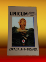 Zwack Unicum reklámkép tükör alapon