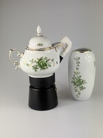 Kávéfőző - Hollóházi porcelán Erika mintás kiöntővel